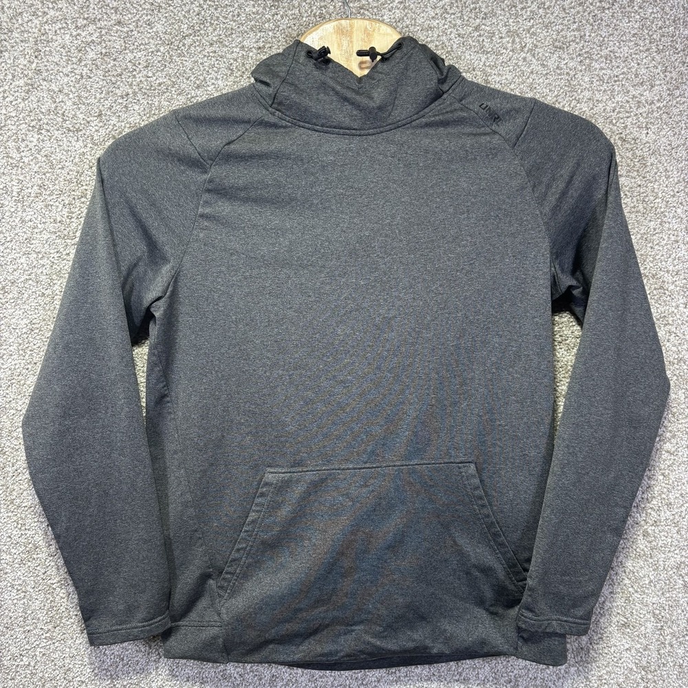 UNRL Hoodie Mens Medium Gray High Neck Fleece Pullover Kangaroo Sweatshirt